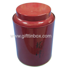 Large volume round tea tin box