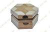 Hexagonal Solid Wooden Gift Boxes For Jewelry Packaging With Inside Mirror