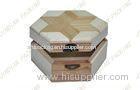 Hexagonal Solid Wooden Gift Boxes For Jewelry Packaging With Inside Mirror