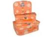 Silk Orange Cardboard Suitcase Gift Box With Metal Closure And Handle Foil Stamping / UV Varnishing