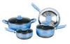 7Pcs Half Polished Nonstick Cookware Set , Aluminum Pen Set