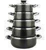 7 Pieces Aluminum Non Stick Sauce Pot Set , Black 16 - 30cm