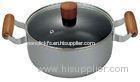 Eco Friendly Stamped Nonstick Sauce Pot With Wooden Handle