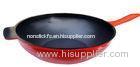 Die-Casting Nonstick Wok Pan With Red Marble / Powder Coating