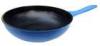 Blue Coating Aluminum Non Stick Wok Pan 28cm With Induction Bottom