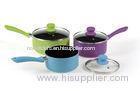 Colorful 14 CM Stamped Aluminum Milk Pan With Nonstick Coating