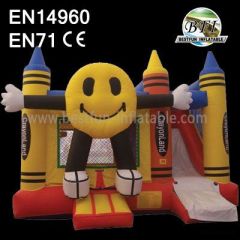 Smile Inflatable Castle with Slide for Children