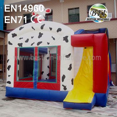 Inflatable Cow Club Bounce House with Slide