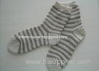 Customized Breathable Striped Wool Socks with Single Needle Size 22 - 29 CM