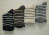 Thin Mens Striped Pattern Merino Wool Sock , 3 - 14 UK Size for Kids