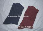Winter Woven Red / Grey / Blue Cotton Mens Large Dress Socks With Plain Pattern