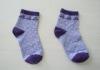 Warmly Purple 108N Cotton Baby Socks , Kids Winter Socks with Knitted Pattern