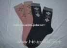 Bilateral Cashmere Double Cylinder Socks , Jacquard Ladies Socks For Winter
