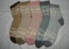 Knitted Warm Double Cylinder Socks , Jacquard Mercerized Cotton Socks for Girls