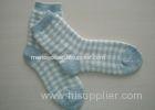 White + Grey Sporty Terry-loop Socks With Argyle Logos For Ladies / Girls