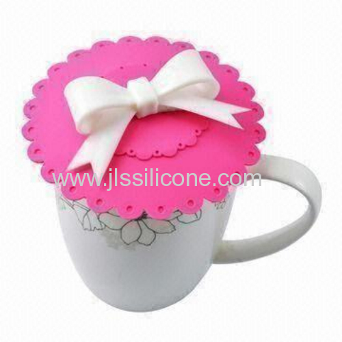 lovely Silicone Cup Lid with bowknot design
