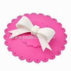 lovely Silicone Cup Lid with bowknot design