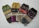 Multi-color Soft Women's Knitted Arm Warmers Patterns with Jacquard for Girls