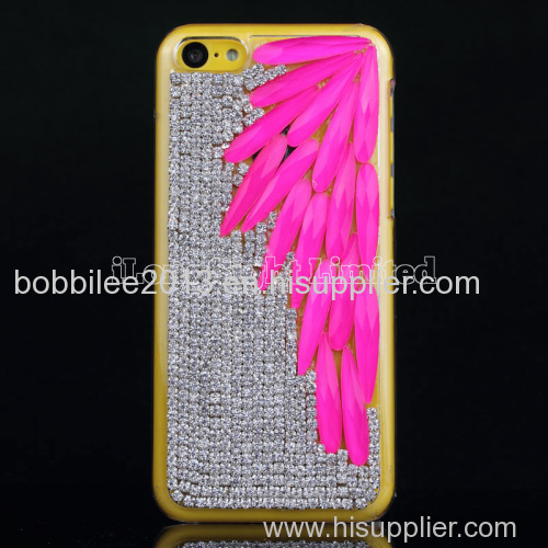 Leaf Rhinestone Crystal Diamond Case For iPhone 5C