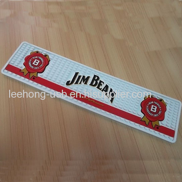 Custom logo soft pvc bar mat