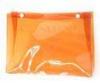 Watertight Makeup Clear PVC Bags with Button , Colored Transparent