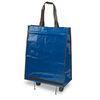 600D Polyester Folding Shopping Trolley Bag with Wheel , Blue