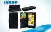 Black PU Leather Smartphone Cases for Nokia lumia 920 , Wallet Design