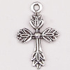 Antique silver plated small size Jesus religious metal cross