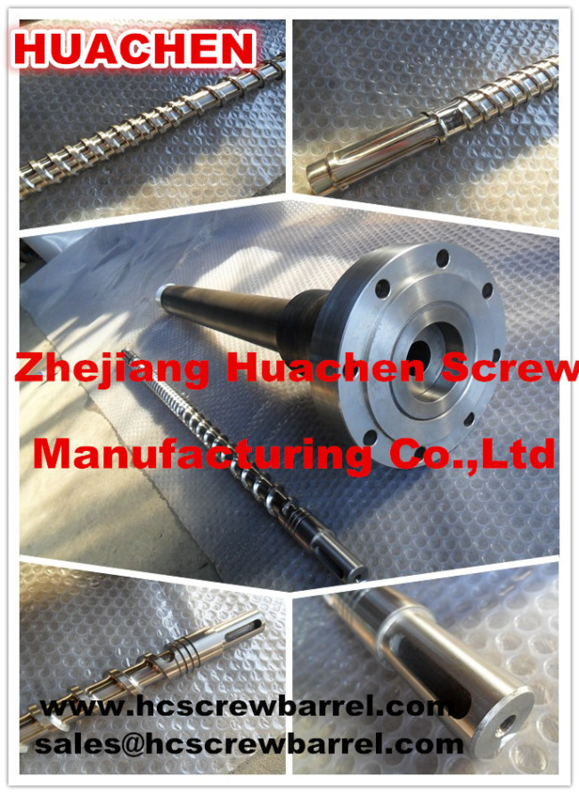 Screw and barrel for extruder