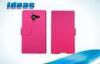 Pink PU Wallet Cell Phone Case , Sony Xperia ZL L35H Mobile Phone Leather Case