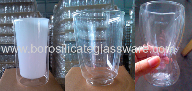 Hand Made Borosilicate Double Wall Grind Arenaceous Glass Tea Cups