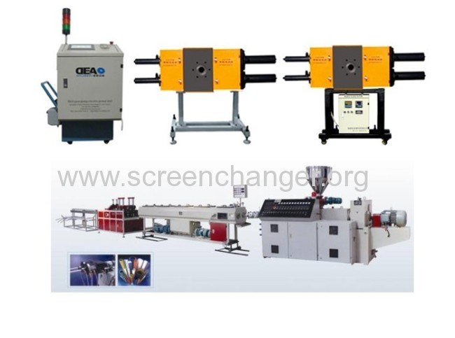 Backflush screen changer for plastic recycling pelletizer