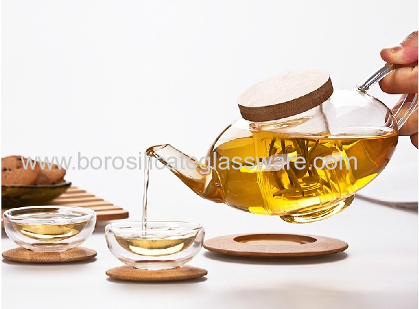 Lantern Type Heat Resistant Glass Tea Pot