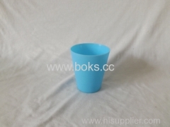 small blue plastic water cups