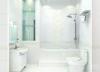 5mm Bent Decorative Bathroom Shower Toughened Glass Clear / White . Beveled Edge