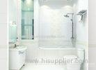 5mm Bent Decorative Bathroom Shower Toughened Glass Clear / White . Beveled Edge