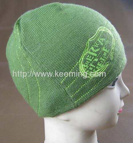 Large area embroidery knitted hat 