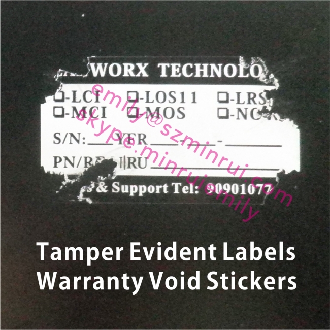 Custom Warranty Void Stickers With Dates Numbers Blanks Mark With Pens For Companies,Destructible Vinyl Labels