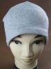 Acrylic knitted hat with fleece stripe on the reverse side