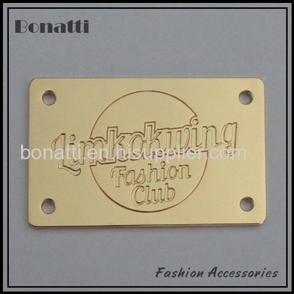 gold metal labels for bag accessories 