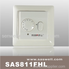 floor heating thermostat with two pole isolate switch