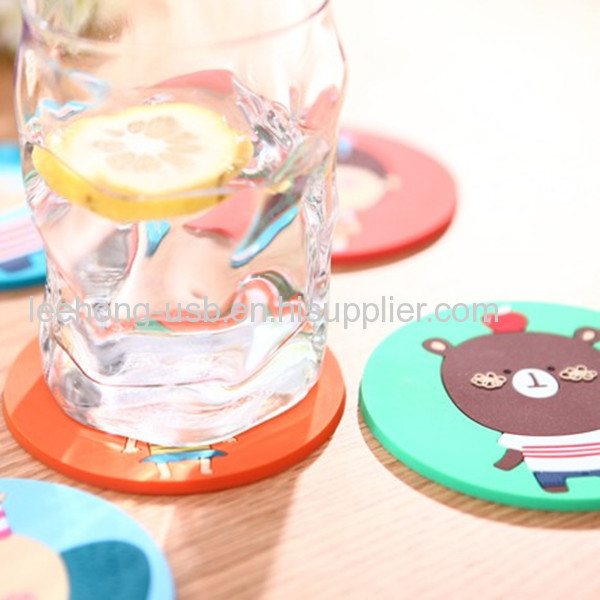 soft pvc rubber tea cup coaster