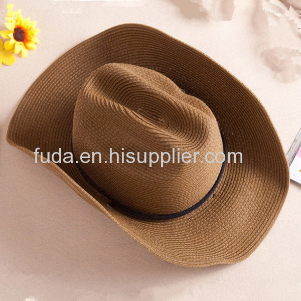 fashion wide brim straw cowboy hat