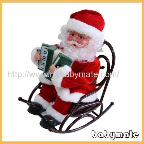 10playing accordion on chair Santa Claus 