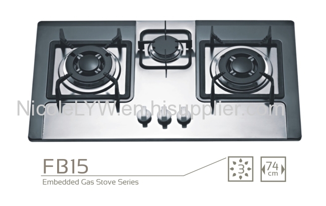 3 burner high quality stainless steel/ tempered glass, OEM/ODM,gas hob/ gas stove/ gas cooktop for home use
