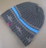 Winter hat with embroidery by hand