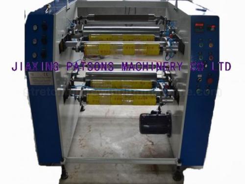 Automatic stretch film rewinder slitter machinery