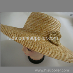 Promotion straw boater hat natural wheat hat