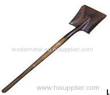 shovel with wooden hand