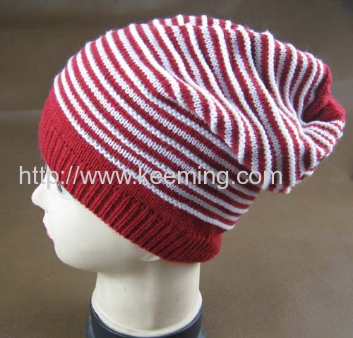 Ladies simple stripe beanie 